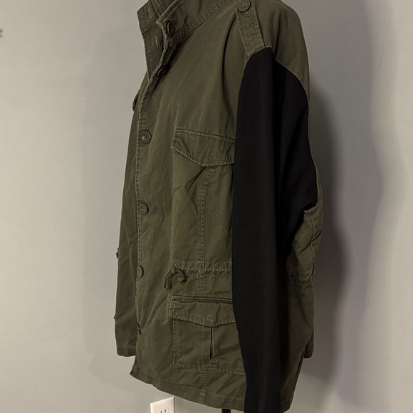 Torrid Olive Green Utility Jacket with Black Sleeves - Picture 3 of 6